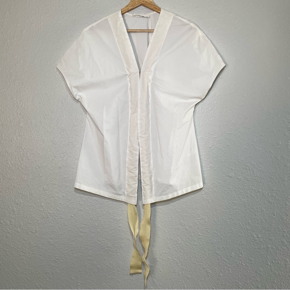 Liviana Conti Women’s White Cotton Blouse Drawstring top Size XS / 0 / EU 38 - Picture 2 of 9